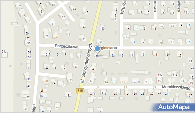 Nidzica, Aleja Sprzymierzonych, 36, mapa Nidzica