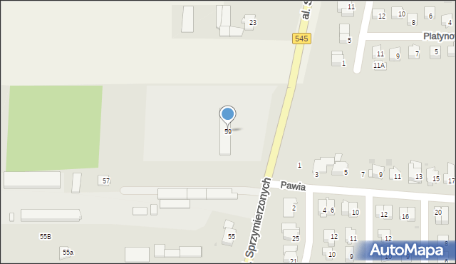 Nidzica, Aleja Sprzymierzonych, 59, mapa Nidzica