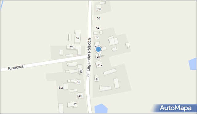 Nieborów, Aleja Legionów Polskich, 48, mapa Nieborów