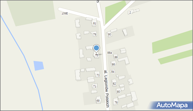 Nieborów, Aleja Legionów Polskich, 75, mapa Nieborów