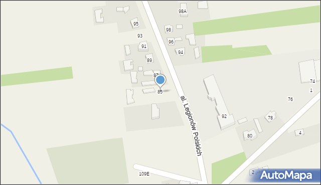 Nieborów, Aleja Legionów Polskich, 85, mapa Nieborów