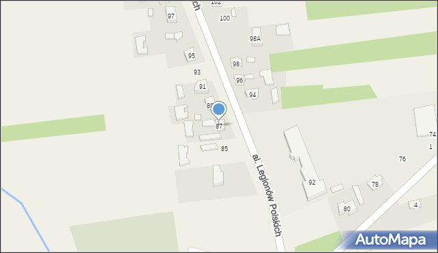Nieborów, Aleja Legionów Polskich, 87, mapa Nieborów