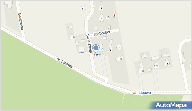 Nieborów, Aleja Lipowa, 132, mapa Nieborów