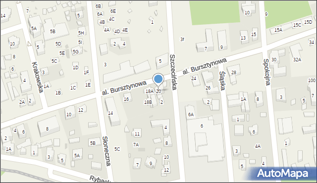 Niechorze, Aleja Bursztynowa, 20, mapa Niechorze