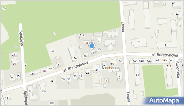 Niechorze, Aleja Bursztynowa, 23, mapa Niechorze