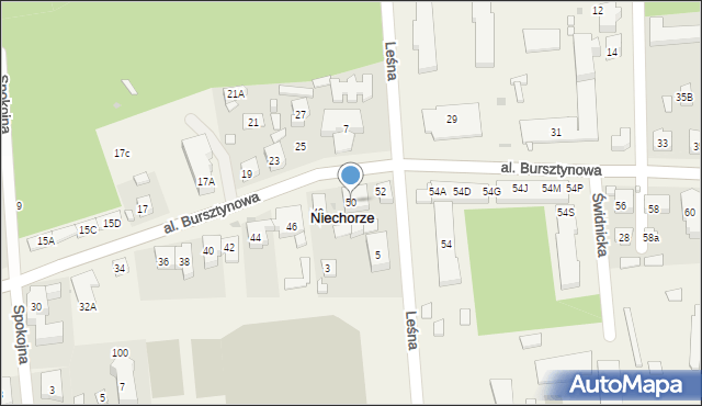 Niechorze, Aleja Bursztynowa, 50, mapa Niechorze