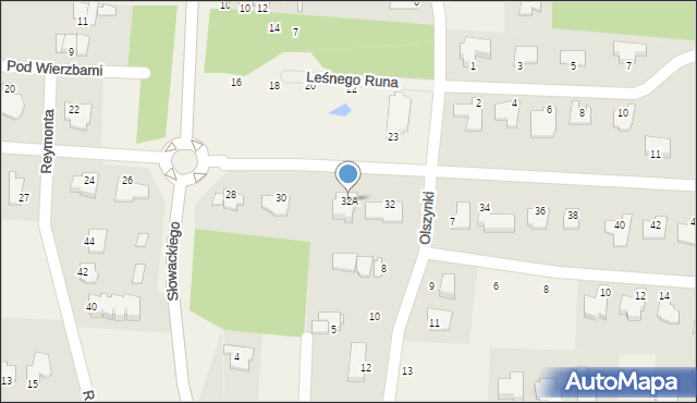 Niemcz, Aleja Mickiewicza Adama, 32A, mapa Niemcz