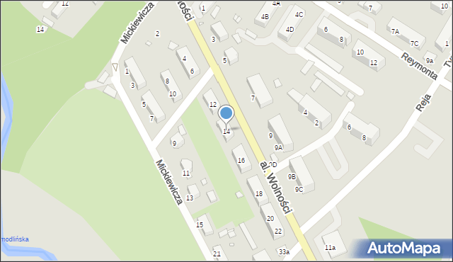Niemodlin, Aleja Wolności, 14, mapa Niemodlin