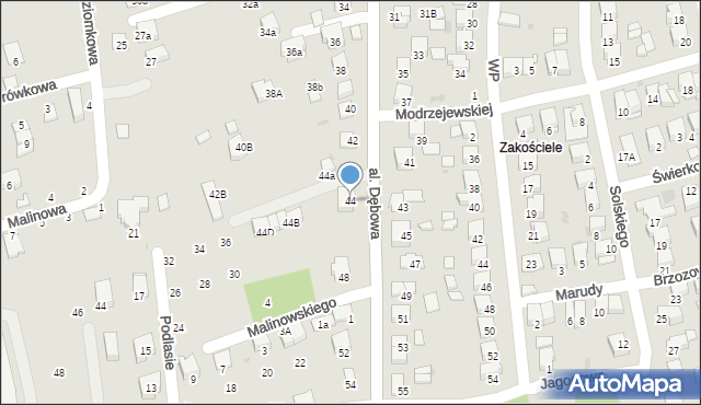 Niepołomice, Aleja Dębowa, 44, mapa Niepołomice
