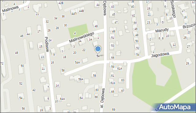 Niepołomice, Aleja Dębowa, 54, mapa Niepołomice