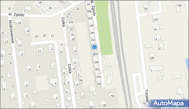 Nowa Iwiczna, Aleja Zgody, 26N, mapa Nowa Iwiczna