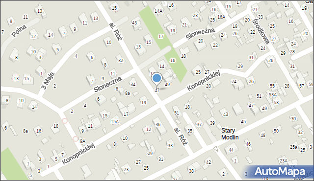 Nowy Dwór Mazowiecki, Aleja Róż, 47, mapa Nowy Dwór Mazowiecki