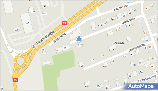 Nowy Sącz, Aleje Piłsudskiego Józefa, marsz., 21, mapa Nowego Sącza