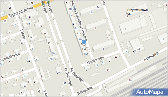 Nowy Sącz, Aleje Stefana Batorego, 81b, mapa Nowego Sącza