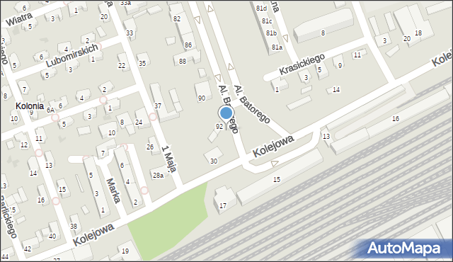 Nowy Sącz, Aleje Stefana Batorego, 92E, mapa Nowego Sącza