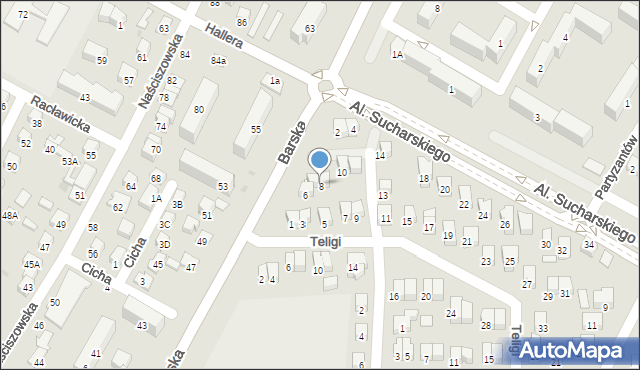 Nowy Sącz, Aleje Sucharskiego Henryka, mjr., 8, mapa Nowego Sącza