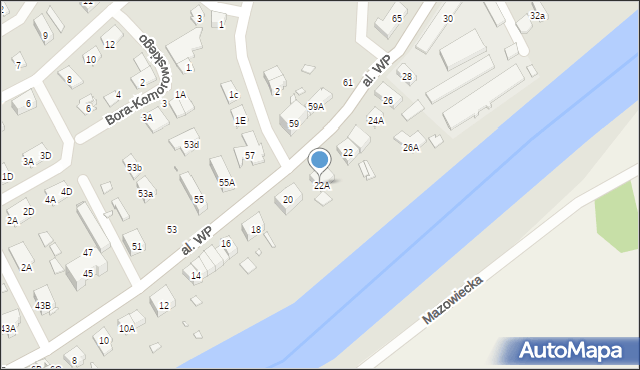 Nysa, Aleja Wojska Polskiego, 22A, mapa Nysy