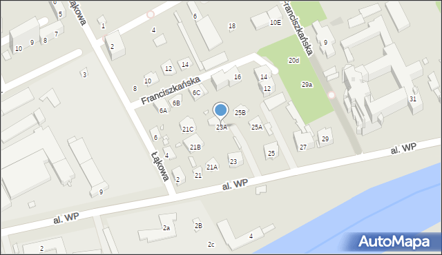 Nysa, Aleja Wojska Polskiego, 23A, mapa Nysy