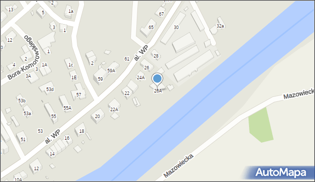 Nysa, Aleja Wojska Polskiego, 26A, mapa Nysy