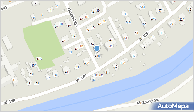 Nysa, Aleja Wojska Polskiego, 43B, mapa Nysy