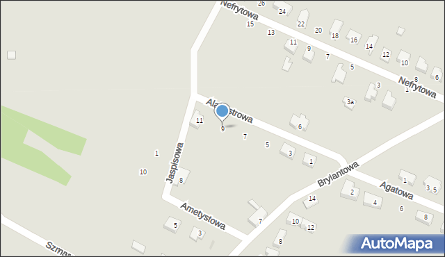 Oława, Alabastrowa, 9, mapa Oława