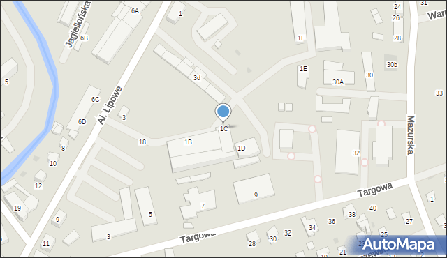Olecko, Aleje Lipowe, 1C, mapa Olecko