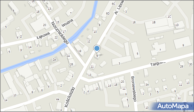 Olecko, Aleje Lipowe, 9, mapa Olecko