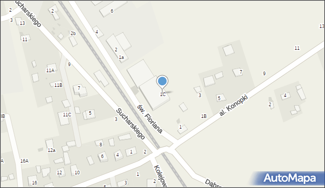 Olesno, Aleja Konopki, 1C, mapa Olesno