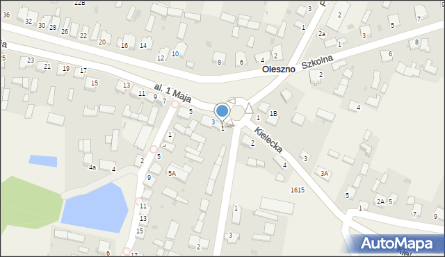 Oleszno, Aleja 1 Maja, 1, mapa Oleszno