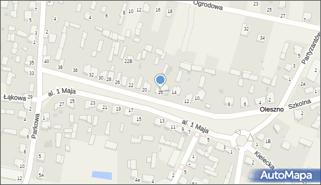 Oleszno, Aleja 1 Maja, 16, mapa Oleszno