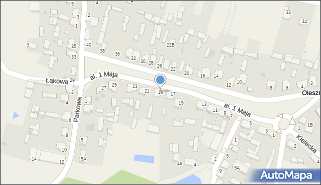 Oleszno, Aleja 1 Maja, 19, mapa Oleszno