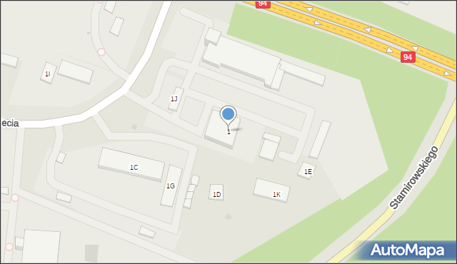 Olkusz, Aleja Tysiąclecia, 1, mapa Olkusz