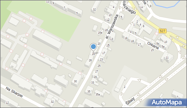 Olsztyn, Aleja Warszawska, 22, mapa Olsztyna