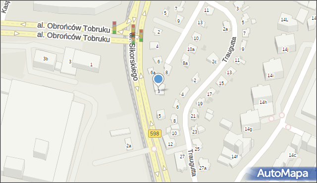 Olsztyn, Aleja Sikorskiego Władysława, gen., 3, mapa Olsztyna
