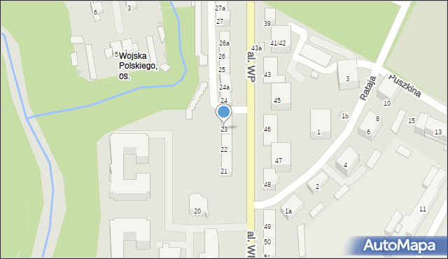 Olsztyn, Aleja Wojska Polskiego, 23, mapa Olsztyna
