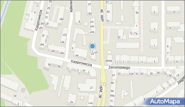 Olsztyn, Aleja Wojska Polskiego, 14, mapa Olsztyna
