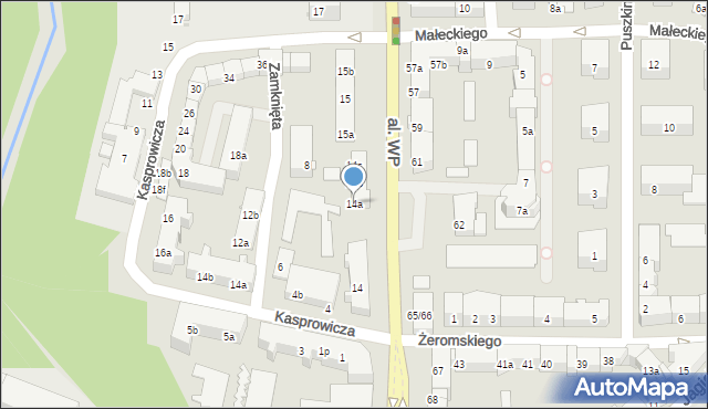 Olsztyn, Aleja Wojska Polskiego, 14a, mapa Olsztyna