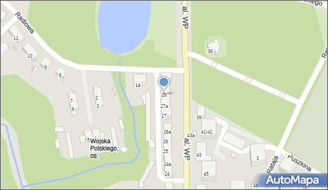 Olsztyn, Aleja Wojska Polskiego, 28, mapa Olsztyna