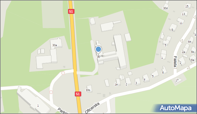 Olsztyn, Aleja Wojska Polskiego, 30, mapa Olsztyna