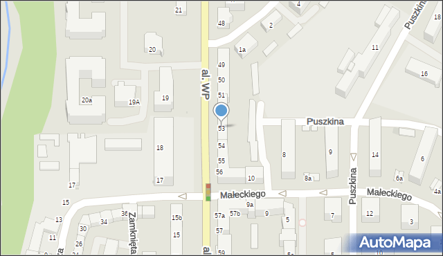 Olsztyn, Aleja Wojska Polskiego, 53, mapa Olsztyna