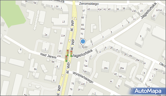 Olsztyn, Aleja Wojska Polskiego, 73, mapa Olsztyna
