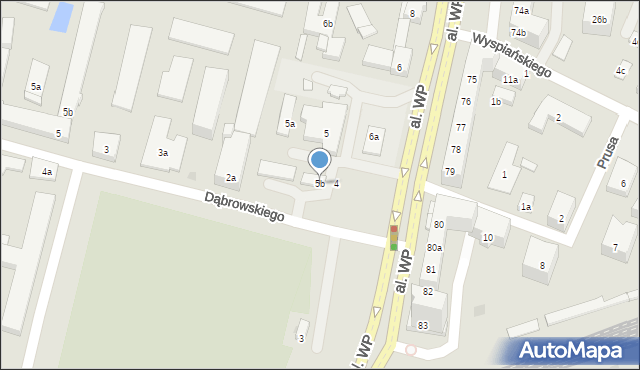 Olsztyn, Aleja Wojska Polskiego, 5b, mapa Olsztyna