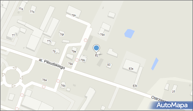 Olsztyn, Aleja Piłsudskiego Józefa, marsz., 81, mapa Olsztyna