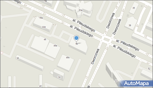 Olsztyn, Aleja Piłsudskiego Józefa, marsz., 50, mapa Olsztyna