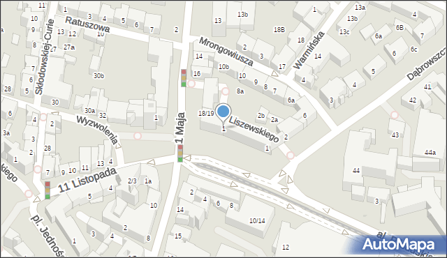 Olsztyn, Aleja Piłsudskiego Józefa, marsz., 1, mapa Olsztyna