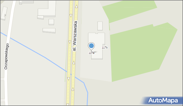 Olsztyn, Aleja Warszawska, 117a, mapa Olsztyna