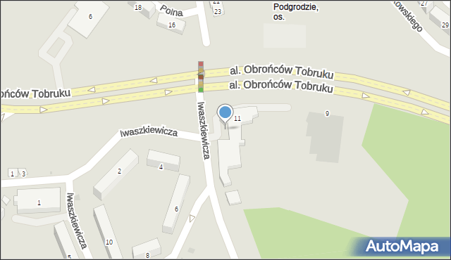 Olsztyn, Aleja Obrońców Tobruku, 12, mapa Olsztyna