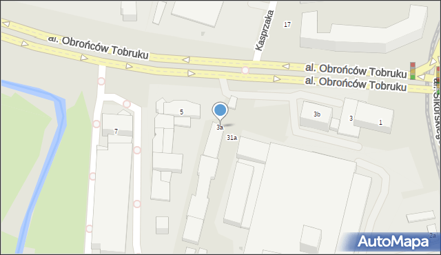 Olsztyn, Aleja Obrońców Tobruku, 3a, mapa Olsztyna