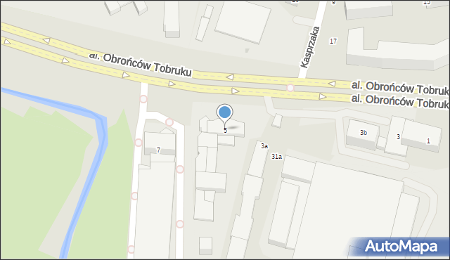 Olsztyn, Aleja Obrońców Tobruku, 5, mapa Olsztyna