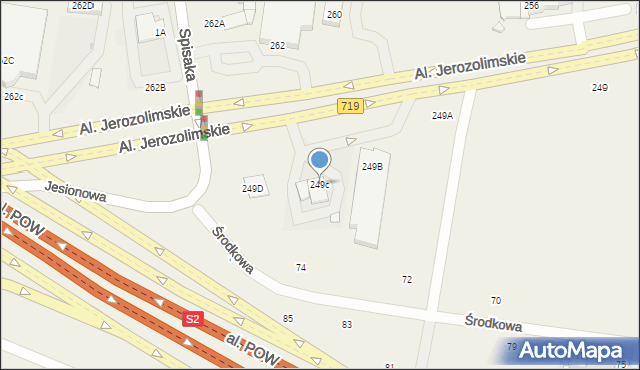 Opacz-Kolonia, Aleje Jerozolimskie, 249c, mapa Opacz-Kolonia